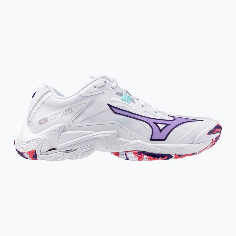 Női röplabda cipő Mizuno Wave Lightning Z8 fehér/ibolya indigó/camelliaros 8