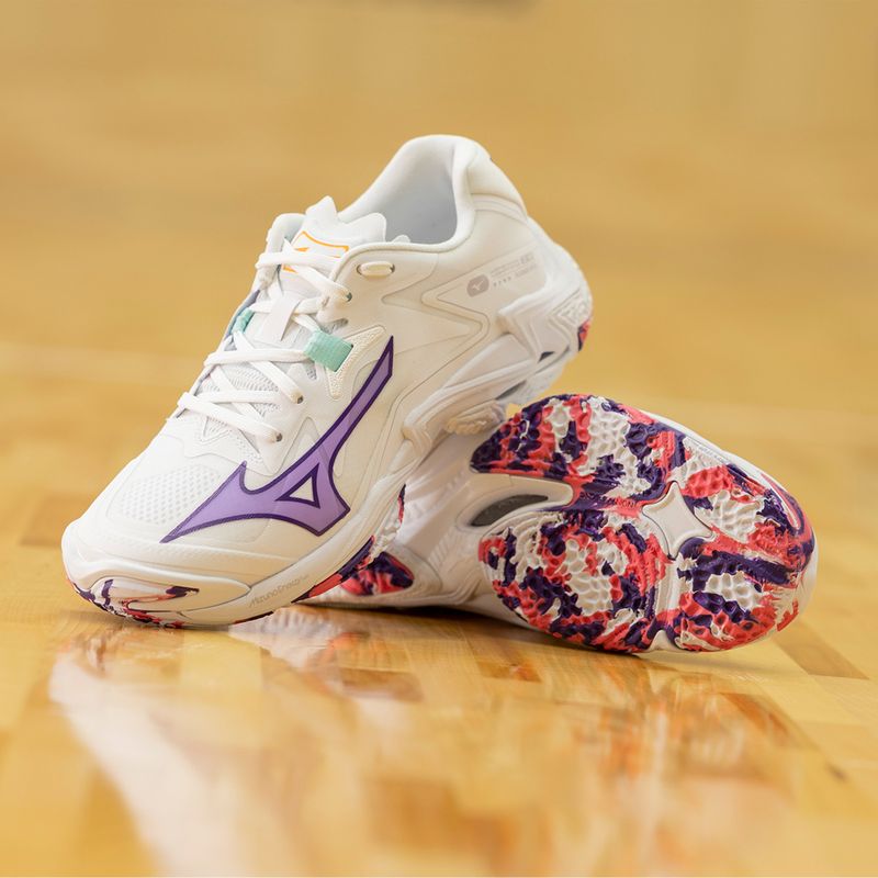 Női röplabda cipő Mizuno Wave Lightning Z8 fehér/ibolya indigó/camelliaros 13