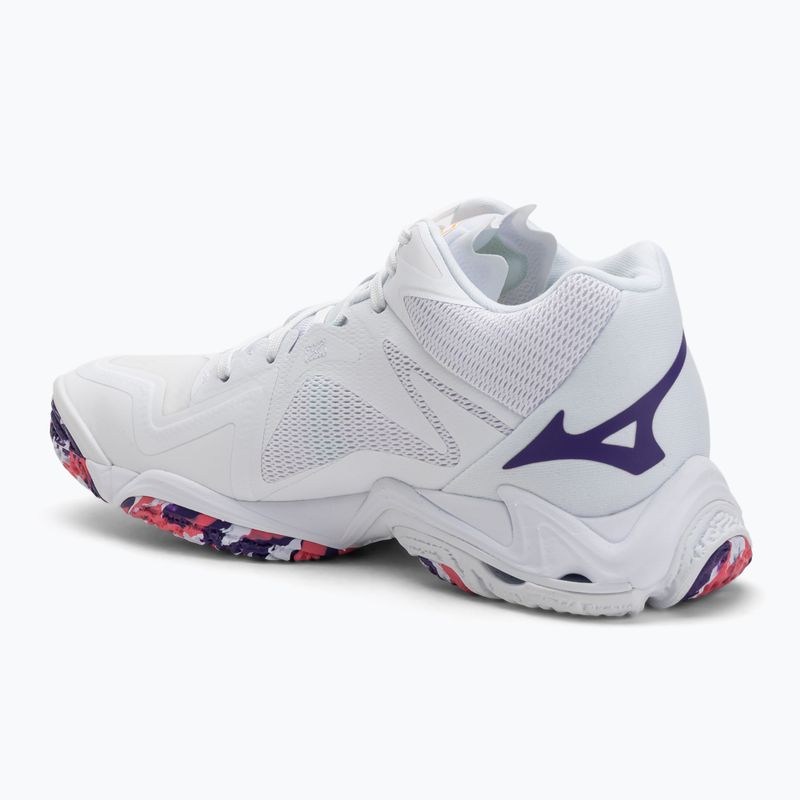 Női röplabda cipő Mizuno Wave Lightning Z8 Mid fehér/lila indigó/camelliaros 3