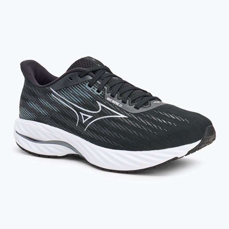 Férfi futócipő Mizuno Wave Inspire 21 2E fekete/ezüst/metál szürke