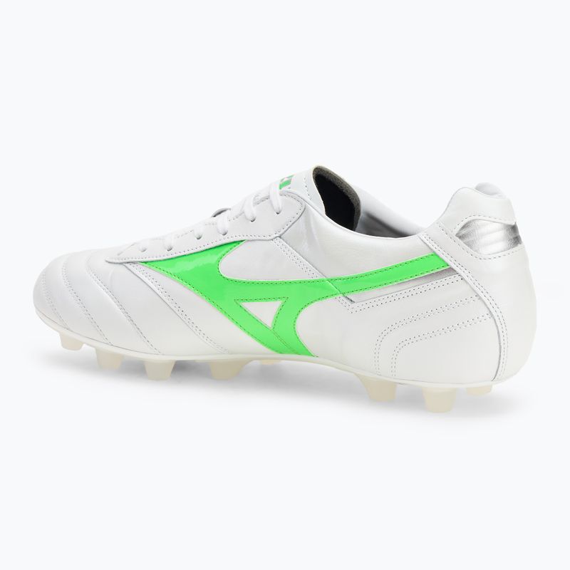 Mizuno Morelia II Japan Md fehér/neonzöld/galaxis ezüst férfi futballcipő 3