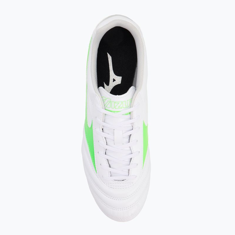 Mizuno Morelia II Club Md fehér/neonzöld/galaxis ezüst férfi futballcipő 5