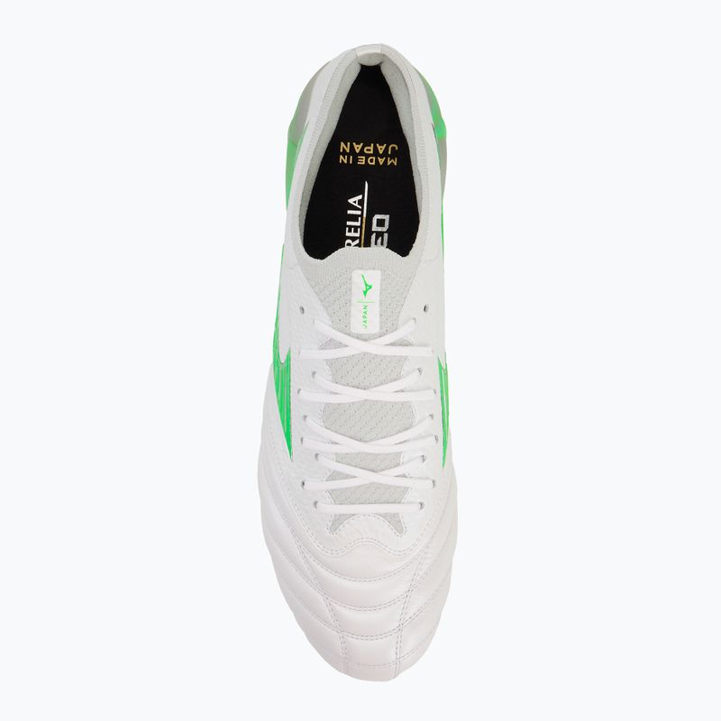 Férfi futballcipő Mizuno Morelia Neo IV β Japán Md fehér/neonzöld/hidegszürke 3c 5