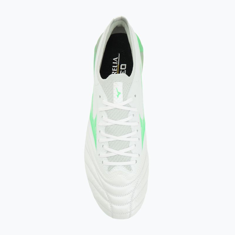 Férfi futballcipő Mizuno Morelia Neo IV Β Elite MD white/neon green/cool gray 3c 5