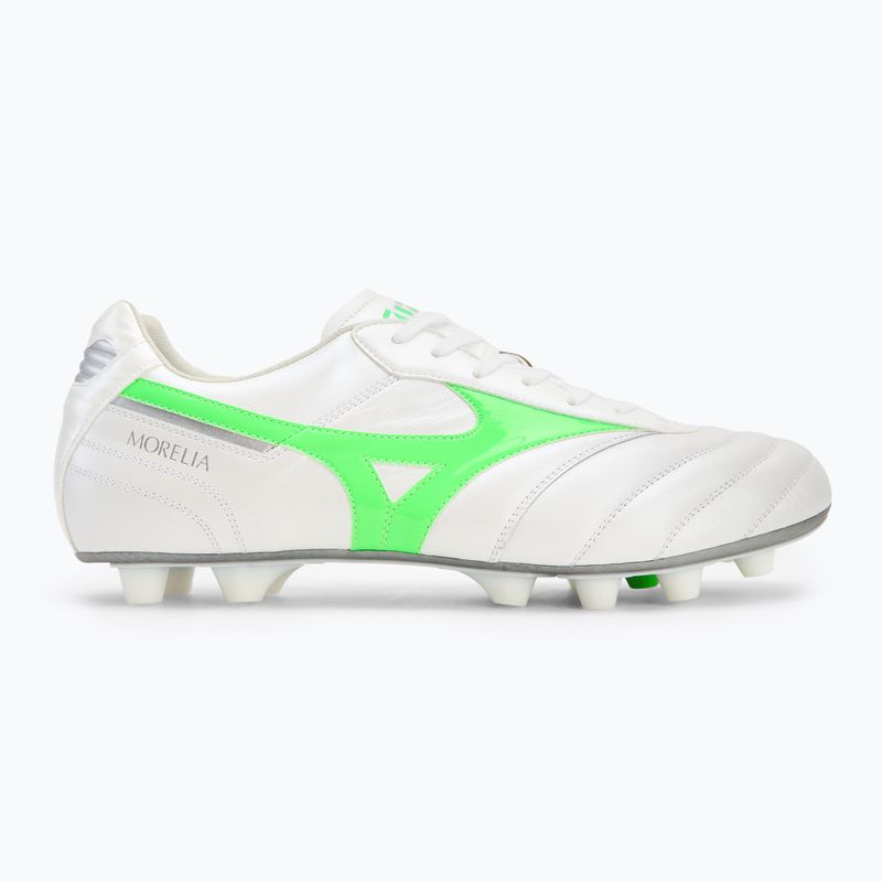 Mizuno Morelia II Elite Md fehér/neonzöld/galaxis ezüst férfi focicipő 2