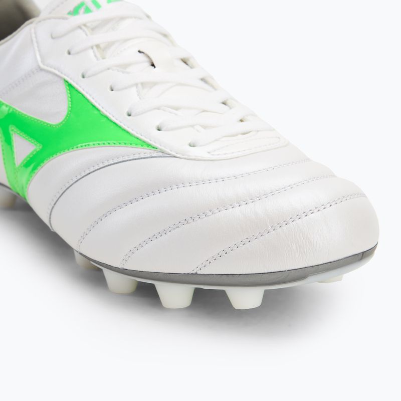 Mizuno Morelia II Elite Md fehér/neonzöld/galaxis ezüst férfi focicipő 7