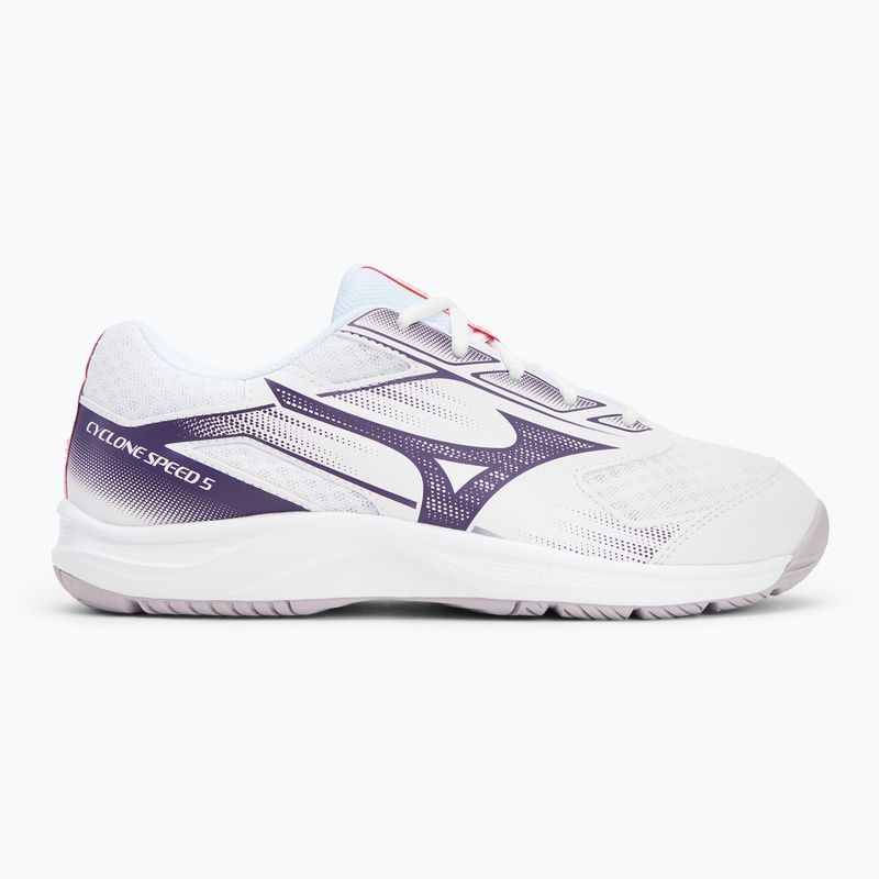 Mizuno Cyclone Speed 5 röplabdacipő fehér/ibolya indigó/camellia rose 2
