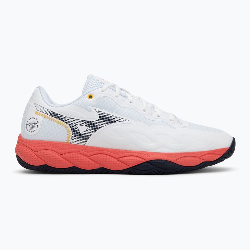 Férfi teniszcipők Mizuno Wave Enforce Court AC white/baritone blue/calypso coral 2