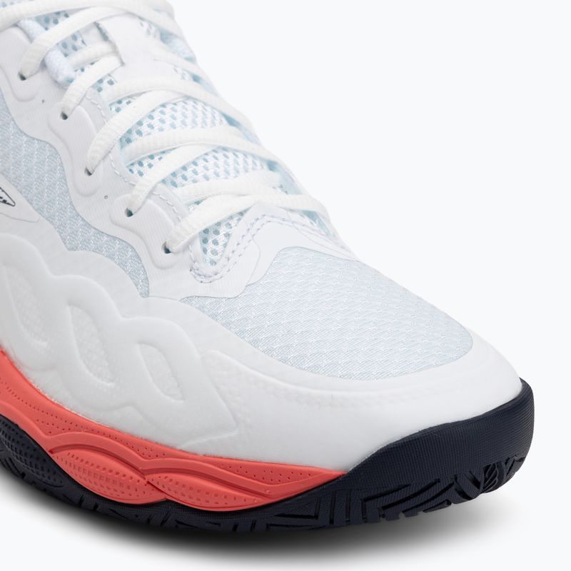 Férfi teniszcipők Mizuno Wave Enforce Court AC white/baritone blue/calypso coral 7