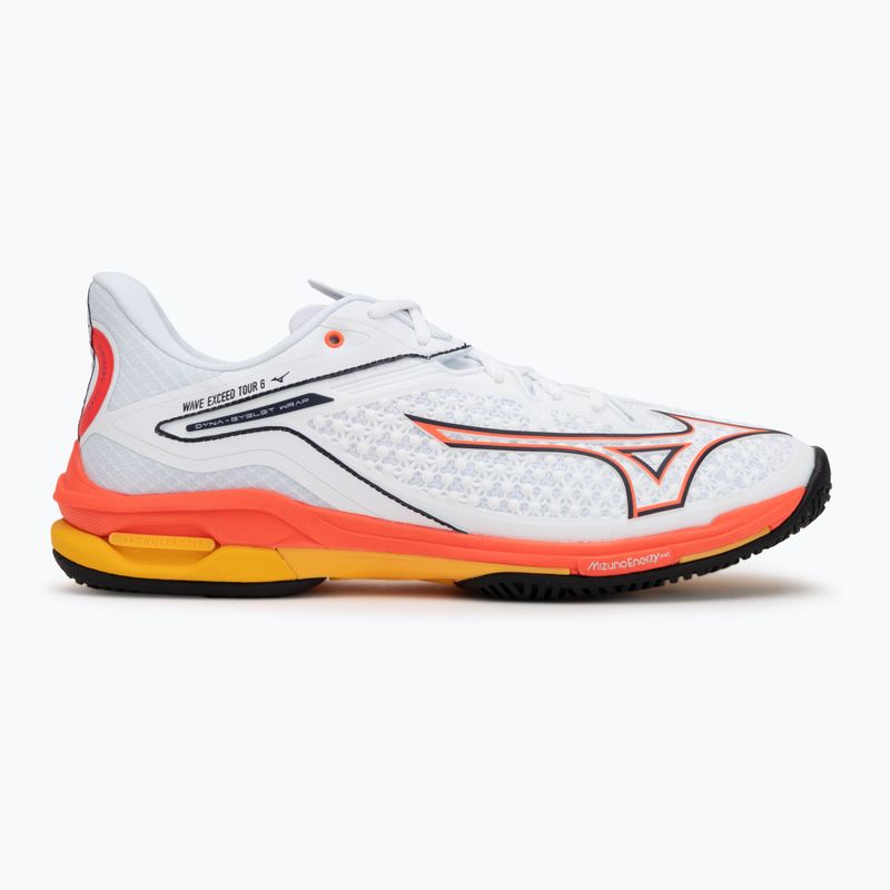 Férfi teniszcipő Mizuno Wave Exceed Tour 6 AC white/fiery coral 2/citrus 2