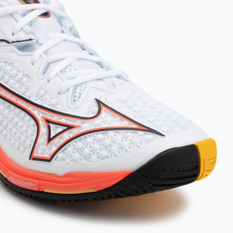 Férfi teniszcipő Mizuno Wave Exceed Tour 6 AC white/fiery coral 2/citrus 7