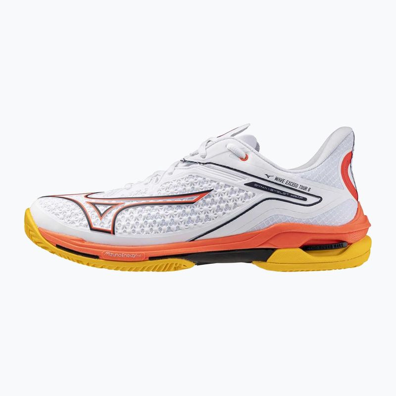 Mizuno Wave Exceed Tour 6 CC teniszcipő fehér/baritonkék/tüzes korall 2