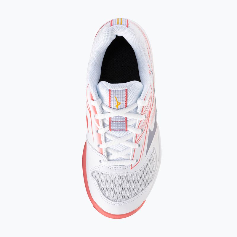 Gyermek teniszcipő Mizuno Break Shot 5 Jr CC fehér/kék gránit/calypso korall 11