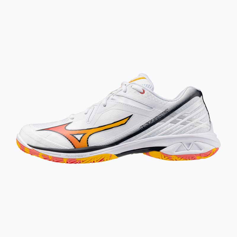 Mizuno Wave Claw 3 tollaslabda cipő fehér/citrus/calypso coral 8