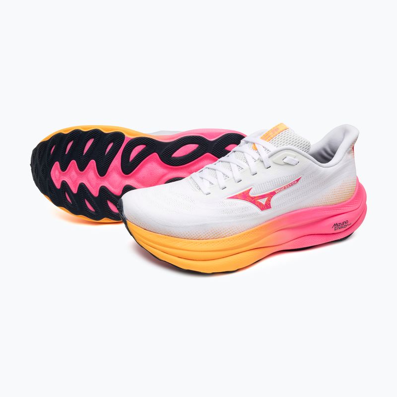 Mizuno Wave Sky 9 fehér/narancs/rózsaszín tetra futócipő 9