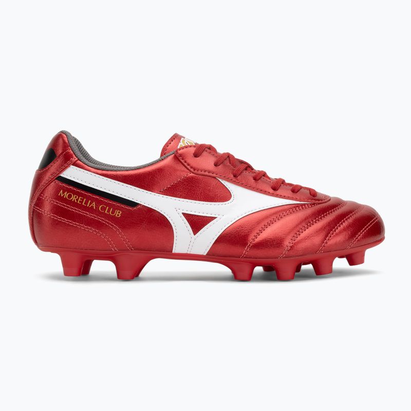 Mizuno Morelia II Club FG labdarúgócipő 40. piros/fehér/fekete 2