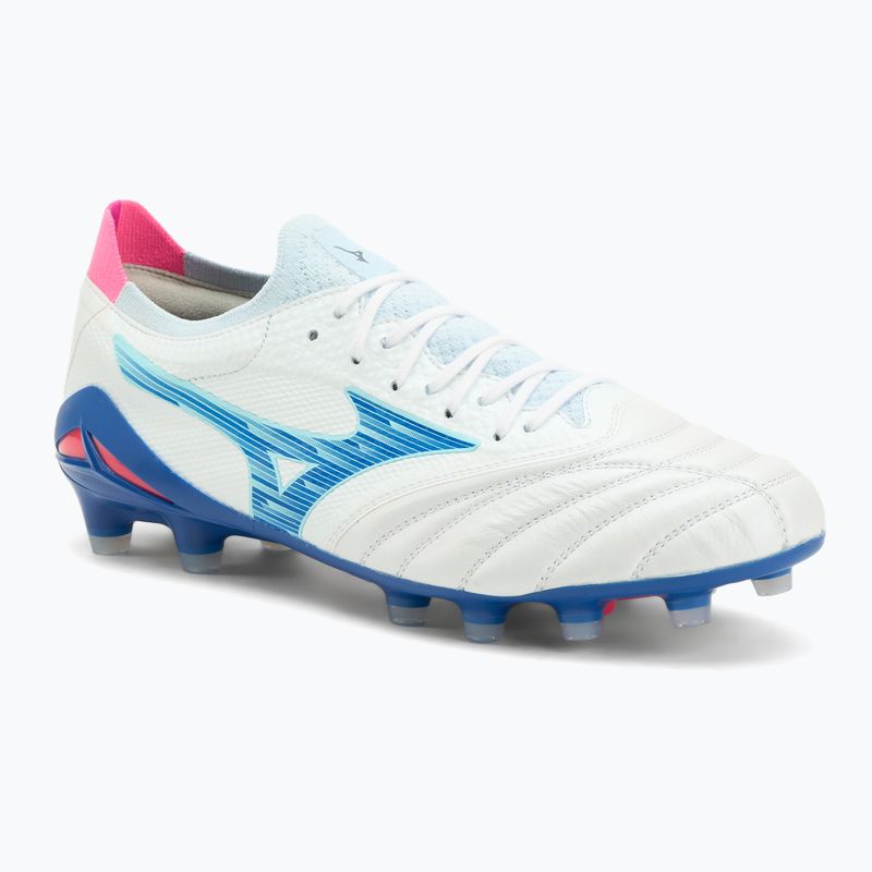 Férfi focicipők Mizuno Morelia Neo IV Β Elite MD white/tanager turquoise/pink tetra