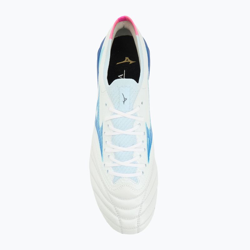 Férfi focicipők Mizuno Morelia Neo IV Β Elite MD white/tanager turquoise/pink tetra 5