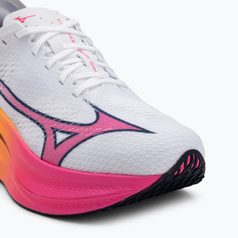 Mizuno Wave Rebellion Pro 3 futócipő fehér/rózsaszín tetra/tang narancssárga 7