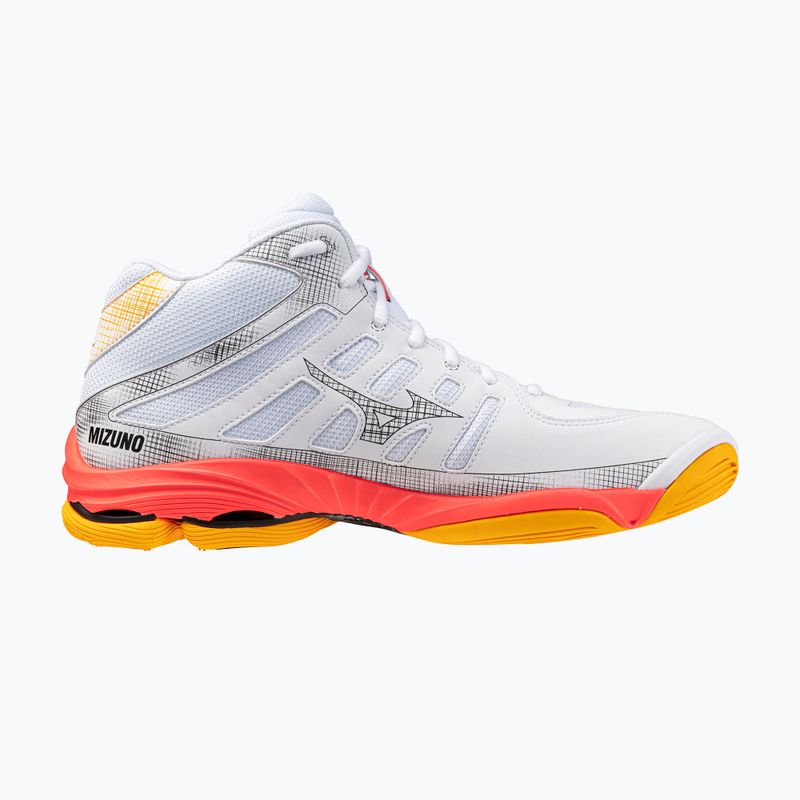 Röplabda cipő Mizuno Wave Voltage 2 Mid fehér/tüzes korall 2/citrus 2