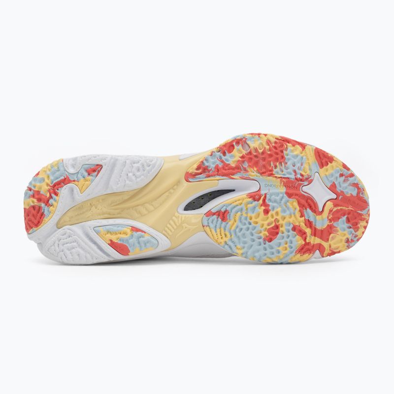 Női röplabda cipő Mizuno Wave Lightning Z8 fehér/calypso coral/pale banán 4
