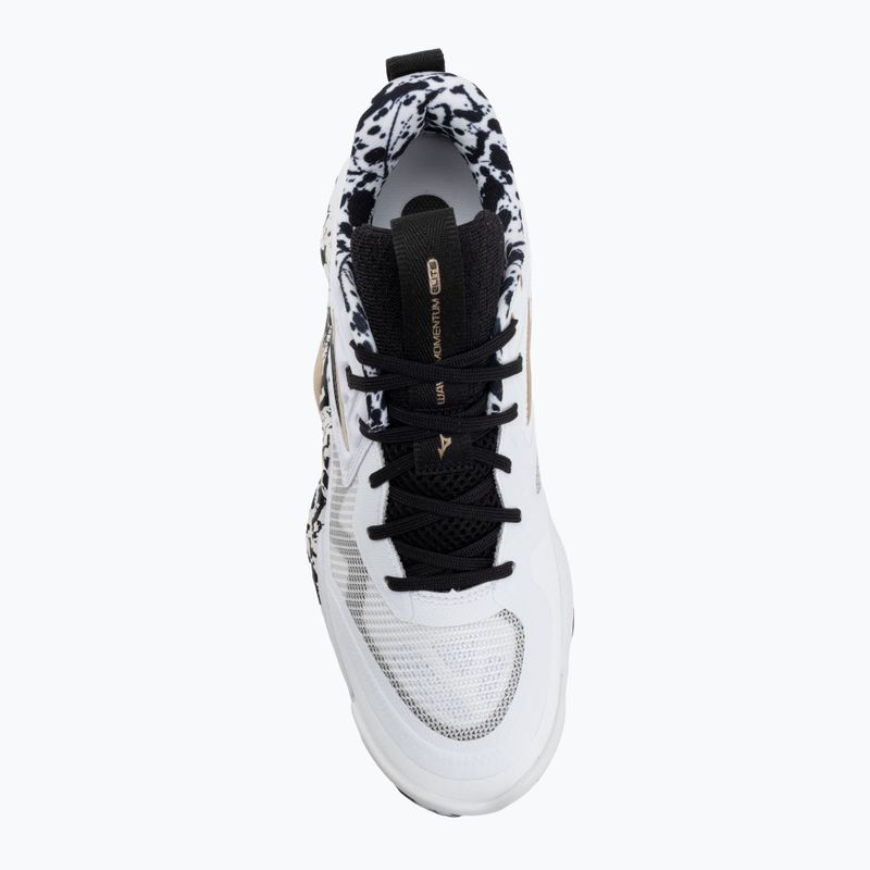Röplabdacipő Mizuno Wave Momentum Elite white/black/ge gold 5