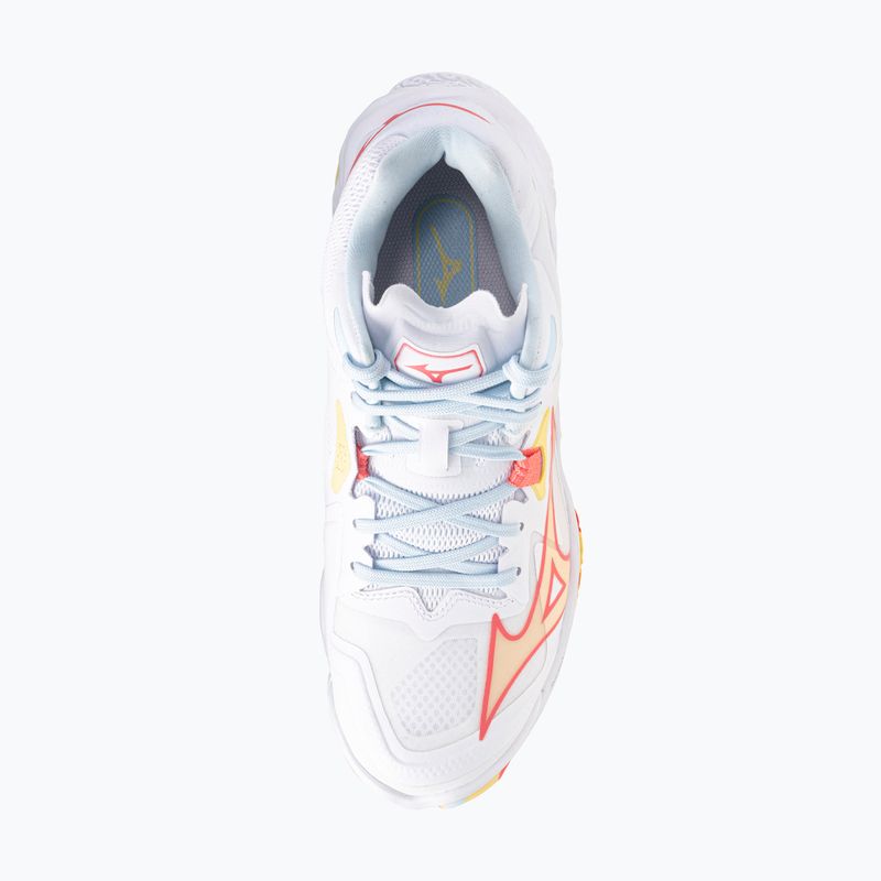 Női röplabda cipő Mizuno Wave Lightning Z8 Mid fehér/calypso coral/pale banán 5