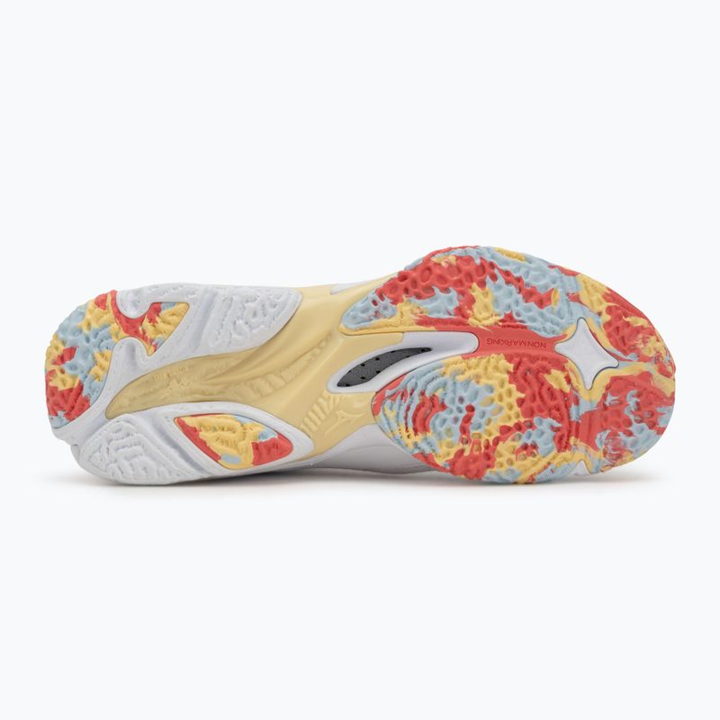 Női röplabda cipő Mizuno Wave Lightning Z8 Mid fehér/calypso coral/pale banán 4