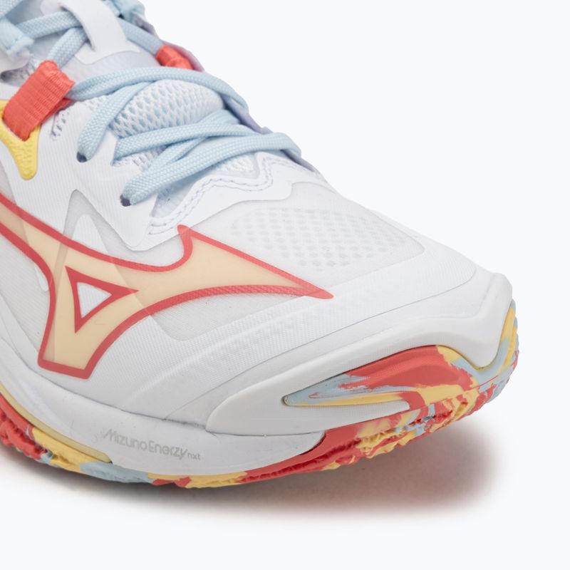 Női röplabda cipő Mizuno Wave Lightning Z8 Mid fehér/calypso coral/pale banán 7