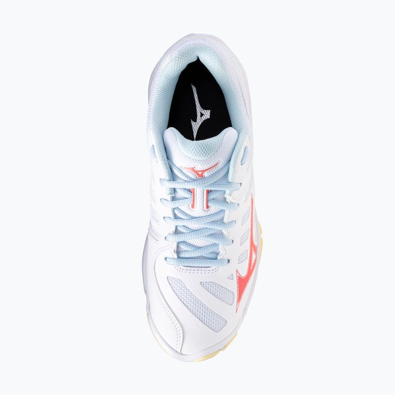 Női röplabda cipő Mizuno Wave Voltage 2 fehér/calypso coral/pale banán 5
