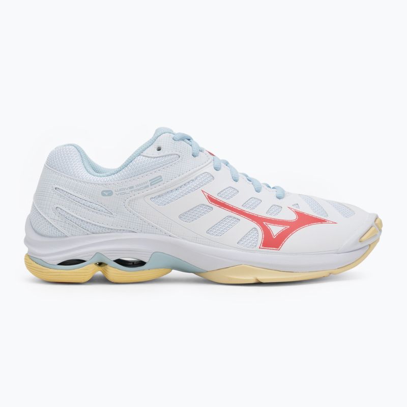 Női röplabda cipő Mizuno Wave Voltage 2 fehér/calypso coral/pale banán 2