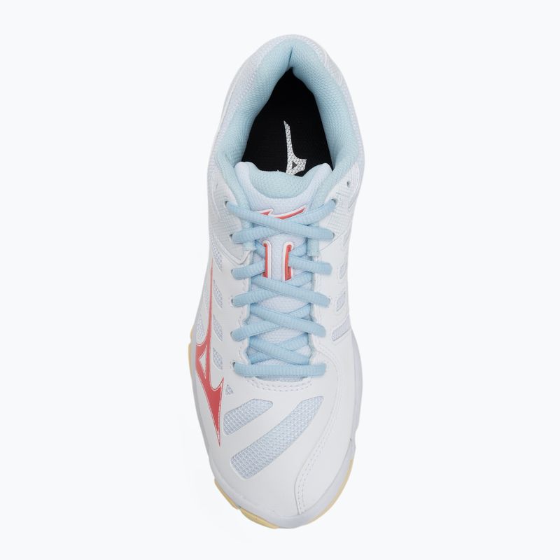 Női röplabda cipő Mizuno Wave Voltage 2 fehér/calypso coral/pale banán 5