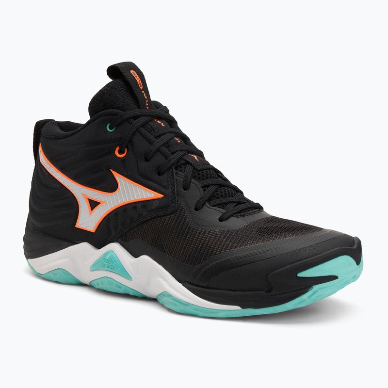 Röplabda cipő Mizuno Wave Momentum Elite Mid fekete/angol/jégzöld