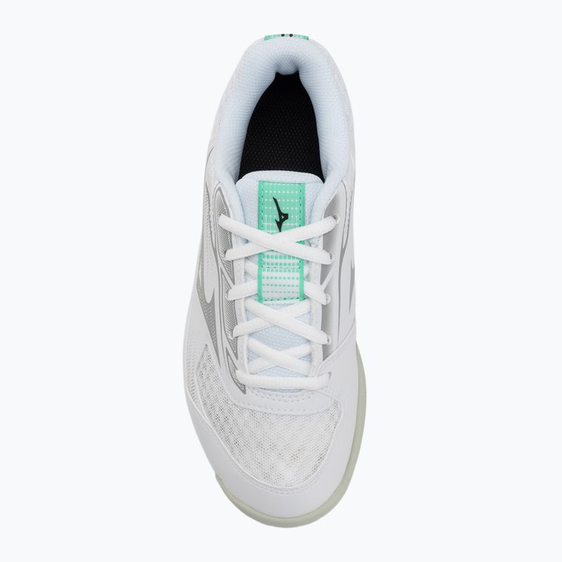 Gyermek röplabdacipő Mizuno Cyclone Speed 5 fehér/fekete/fagyasztott smaragdzöld 5