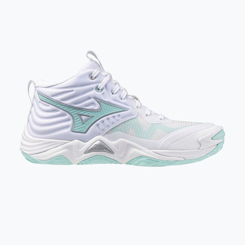 Női röplabda cipő Mizuno Wave Momentum Elite Mid fehér/kék színű