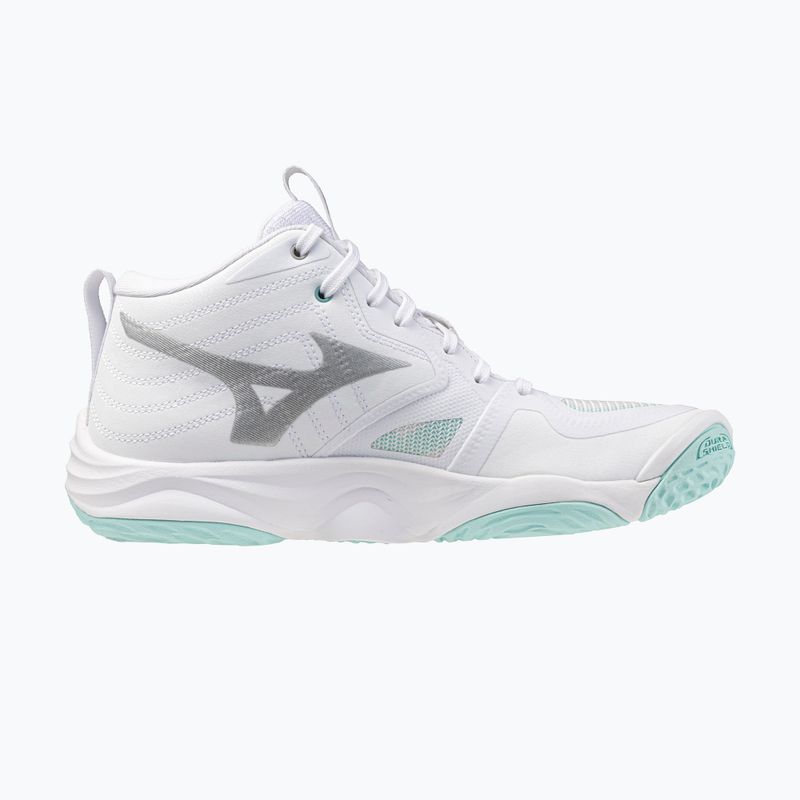 Női röplabda cipő Mizuno Wave Momentum Elite Mid fehér/kék színű 2