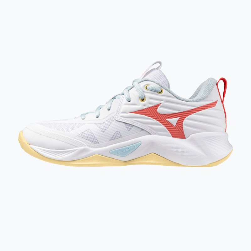 Női röplabda cipő Mizuno Wave Momentum Pro fehér/calypso coral/pale banán 2