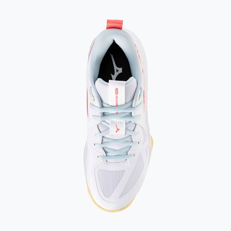 Női röplabda cipő Mizuno Wave Momentum Pro fehér/calypso coral/pale banán 5
