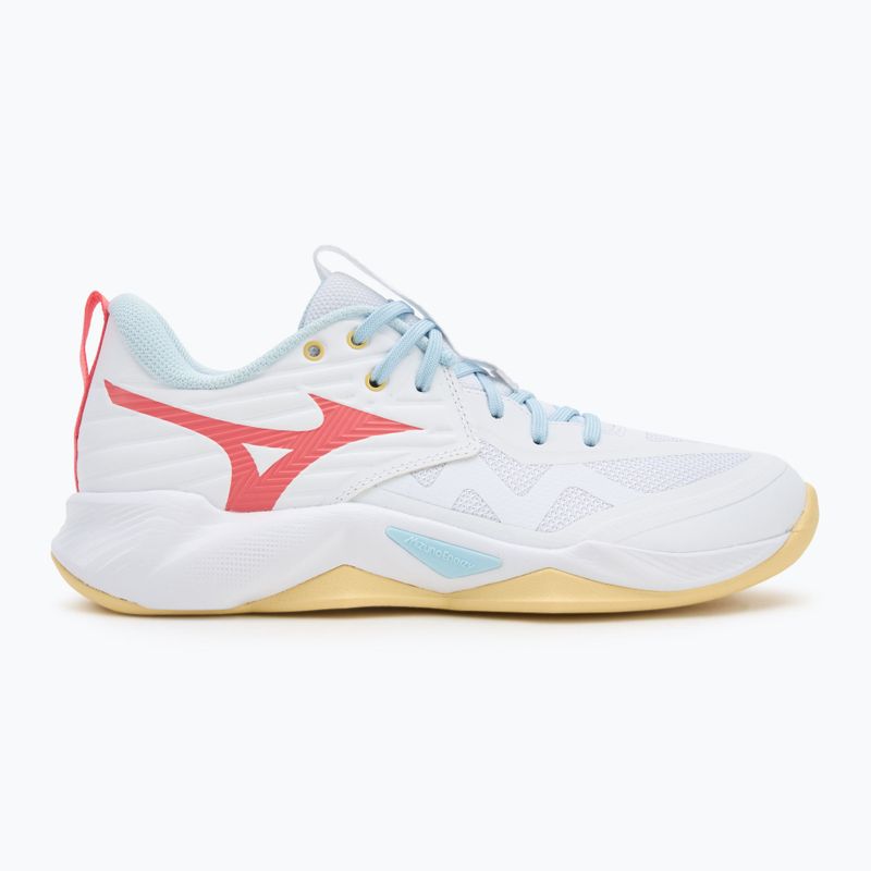 Női röplabda cipő Mizuno Wave Momentum Pro fehér/calypso coral/pale banán 2