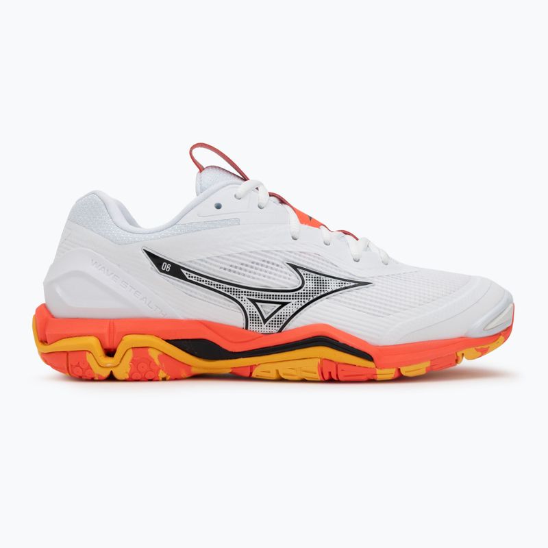 Mizuno Wave Stealth 6 kézilabda cipő fehér/tüzes korall 2/citrus 2