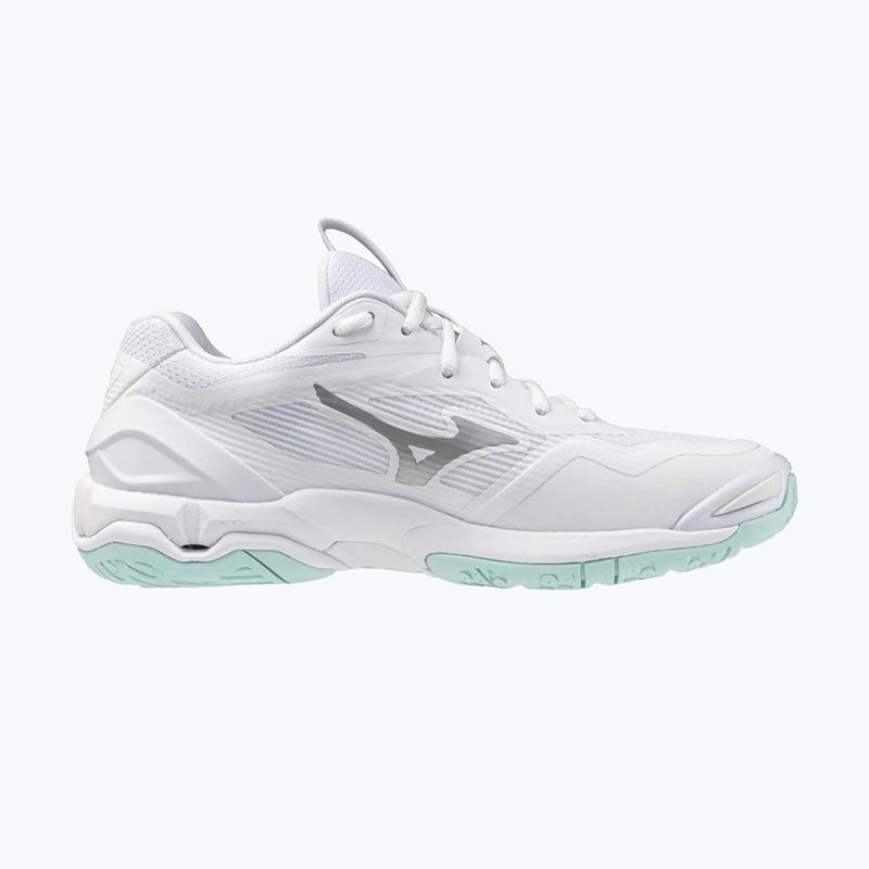 Női kézilabda cipő Mizuno Wave Stealth 6 fehér/kék árnyalatú Mizuno Wave Stealth 6 fehér/kék színű 9