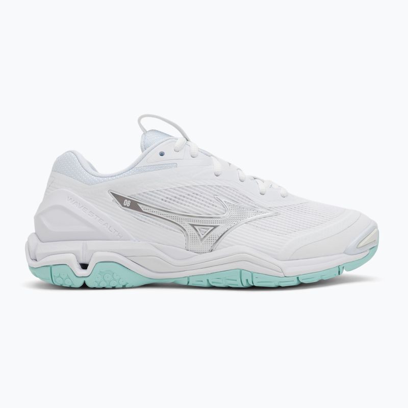 Női kézilabda cipő Mizuno Wave Stealth 6 fehér/kék árnyalatú Mizuno Wave Stealth 6 fehér/kék színű 2