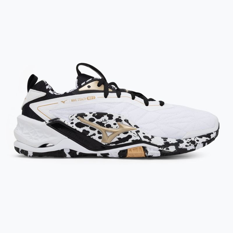Mizuno Wave Stealth Neo 2 kézilabda cipő white/black/ge gold 2