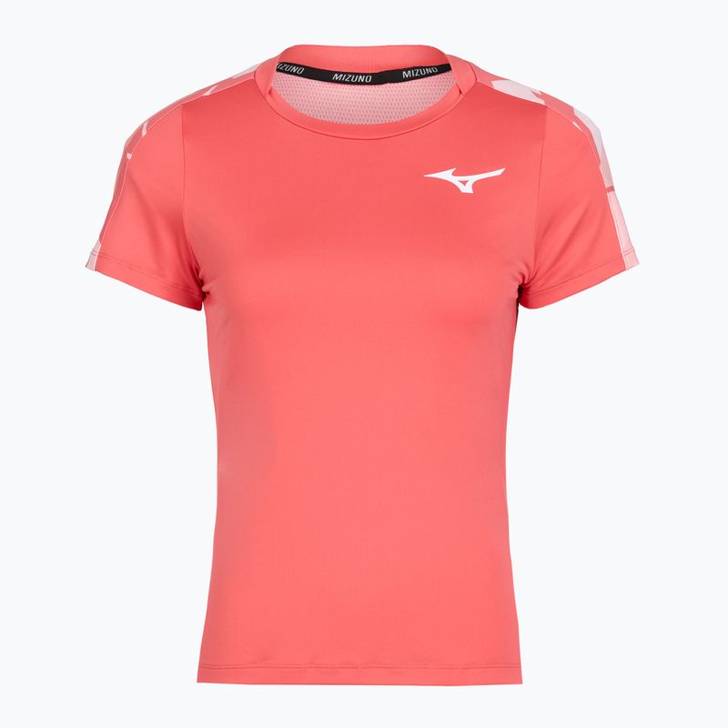 Női teniszpóló Mizuno Daybreakers Printed calypso coral
