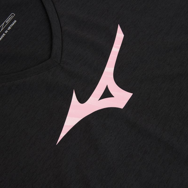 Női futópóló Mizuno Core Runbird Tee fekete/mályva színű 3