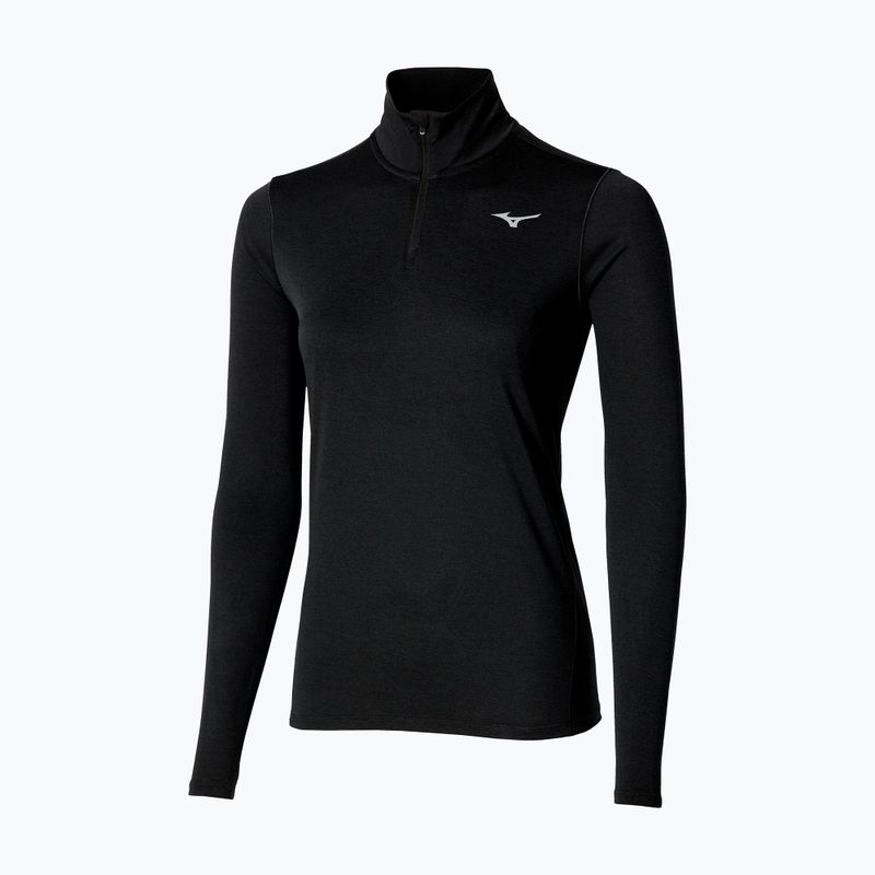 Női futó pulóver Mizuno Core Impulse Half Zip Tee fekete