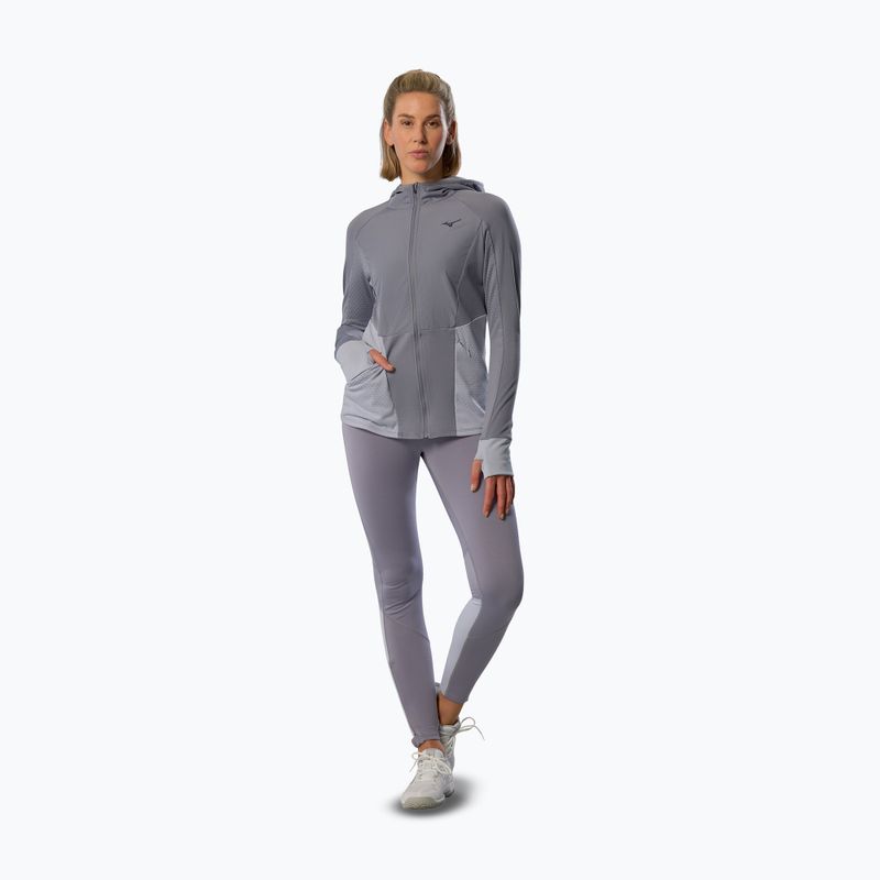 Női Mizuno Active Warm Hybrid teljes cipzáras, kapucnis quicksilver futódzseki 2