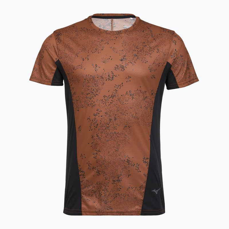 Férfi futópóló Mizuno Active DryAeroFlow Graphic copper brown