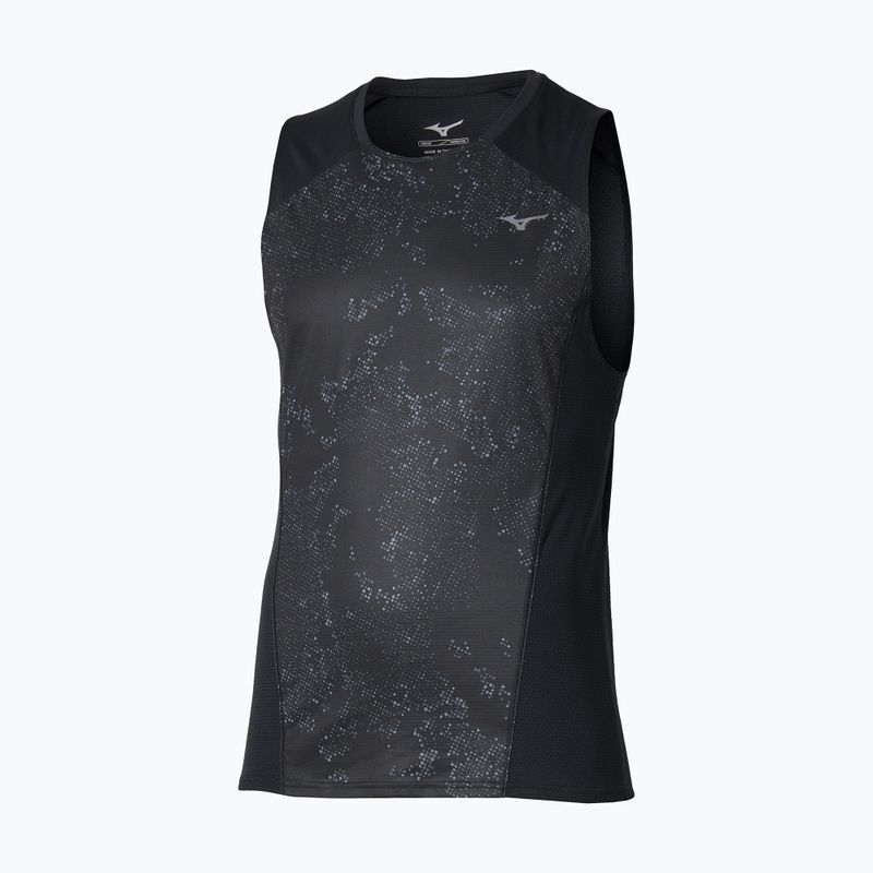 Férfi futópóló Mizuno Active DryAeroFlow Graphic Tank Top black/gray 2