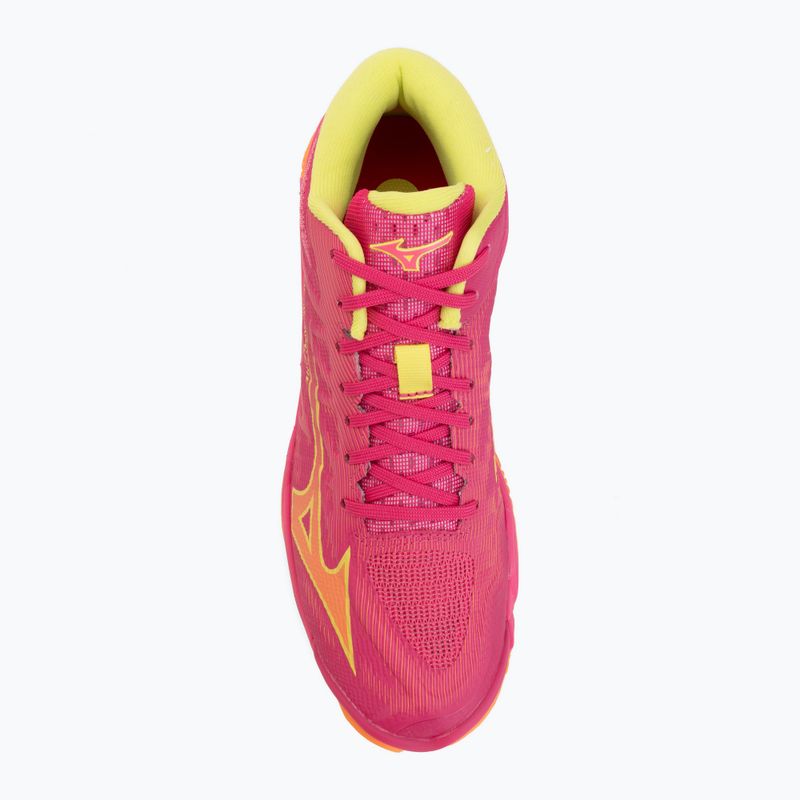 Röplabda cipő Mizuno Wave Lightning Elite Mid pink tetra/fortune yellow/light 5